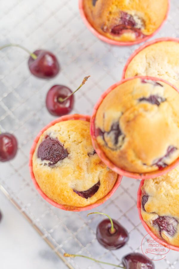 einfache saftige Kirschmuffins
