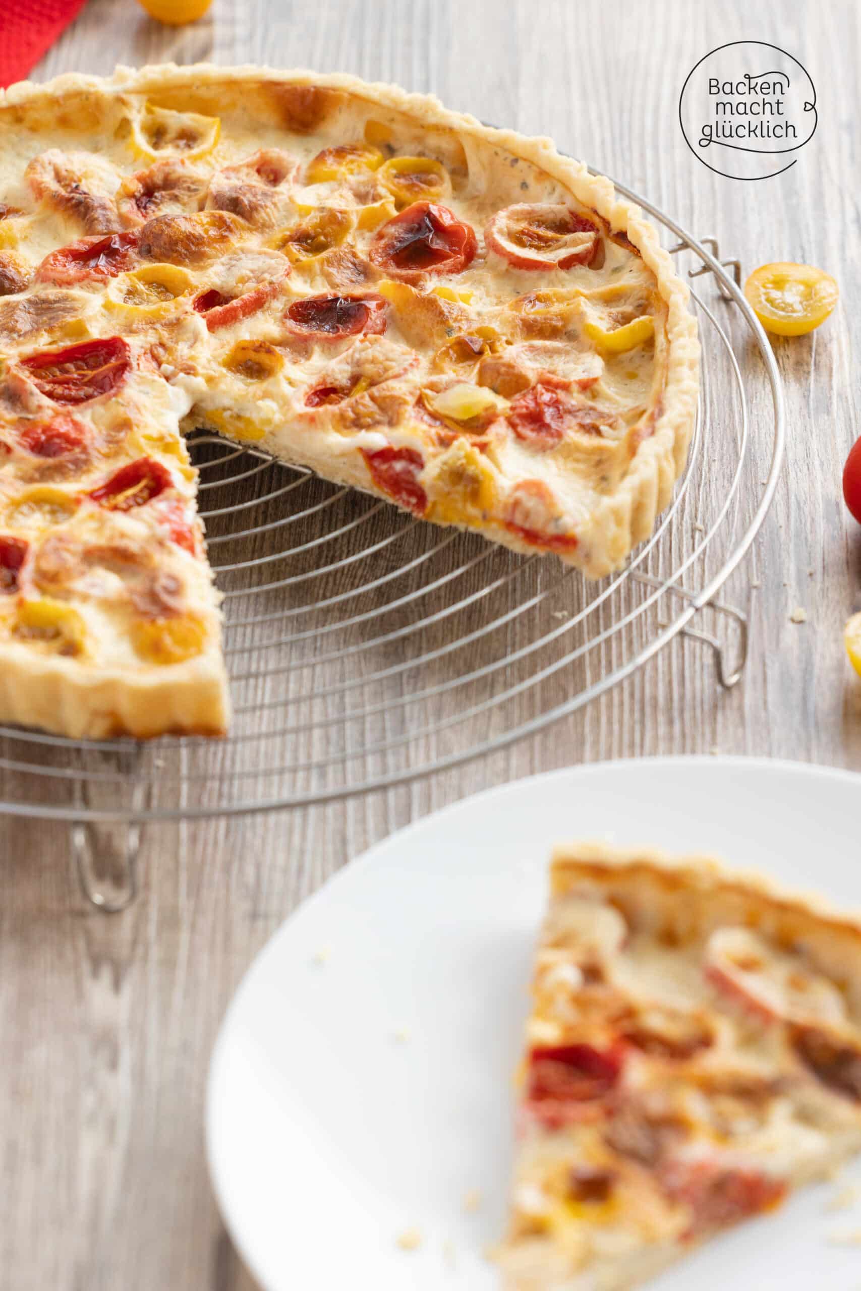 vegane Quiche mit Tomaten