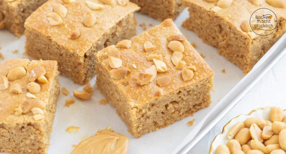 Erdnussbutter Kuchen ohne Zucker und Mehl