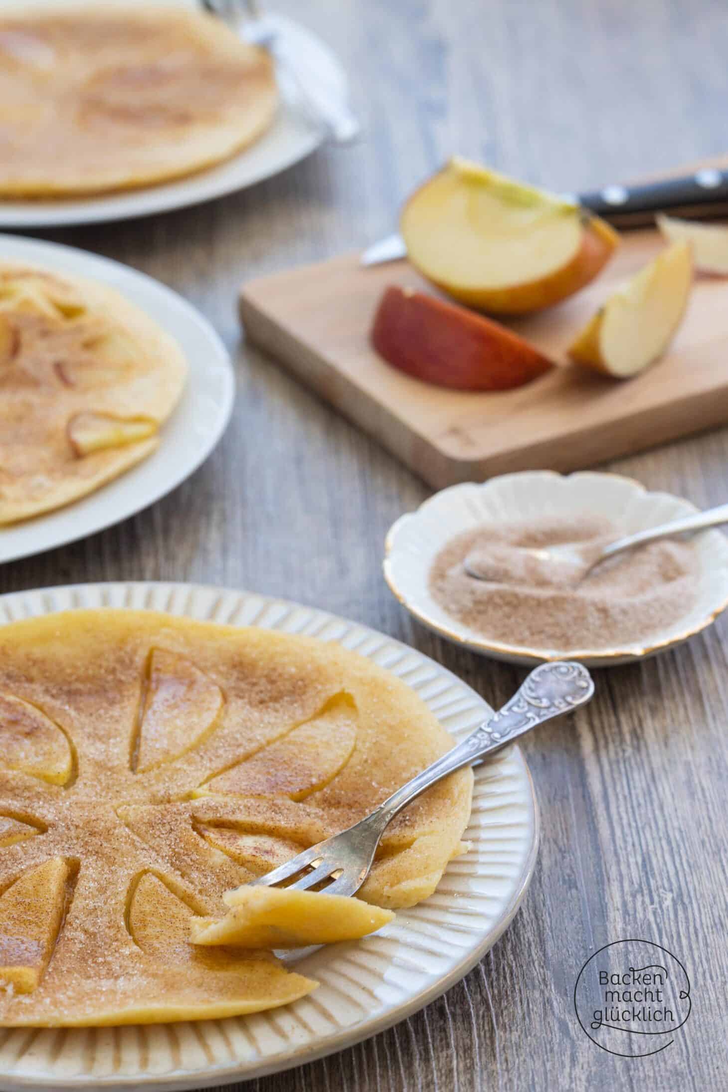 Einfache Apfelpfannkuchen | Backen macht glücklich