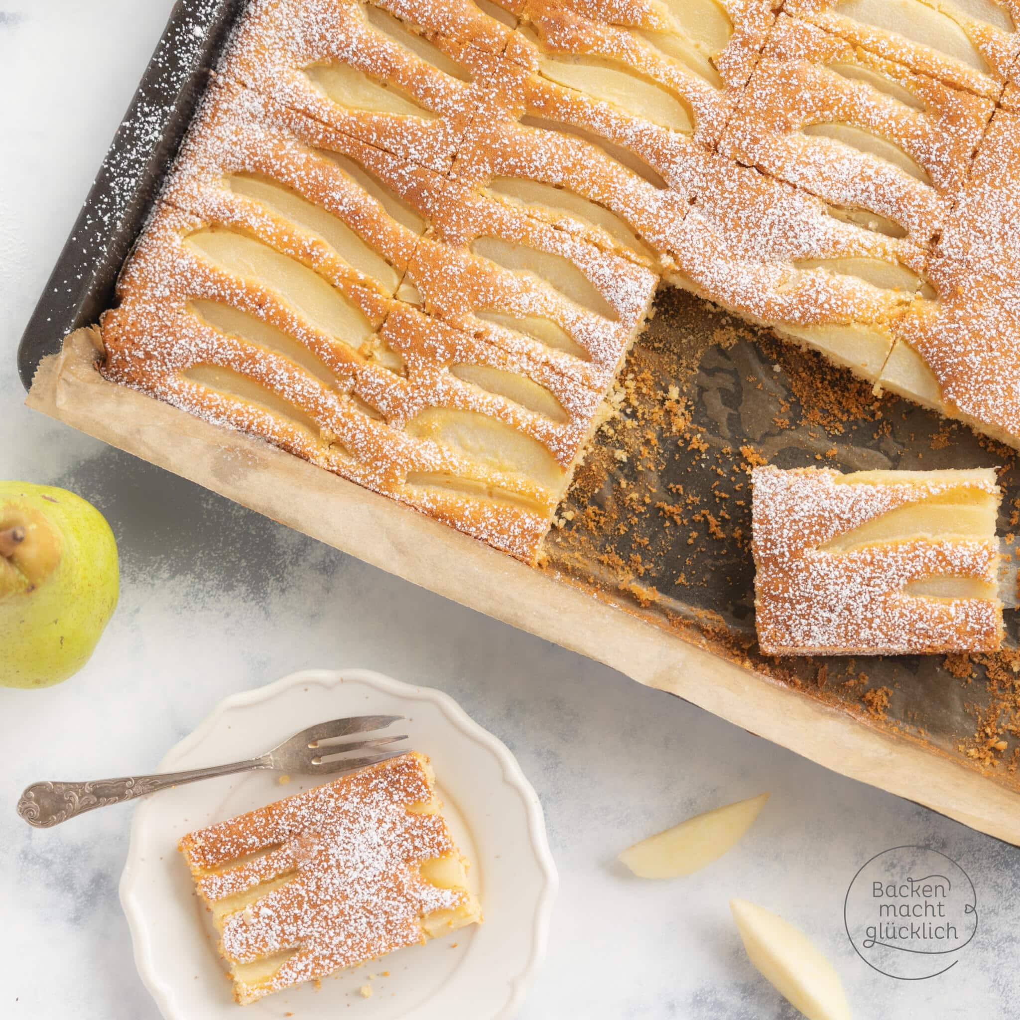 Birnenkuchen vom Blech | Backen macht glücklich