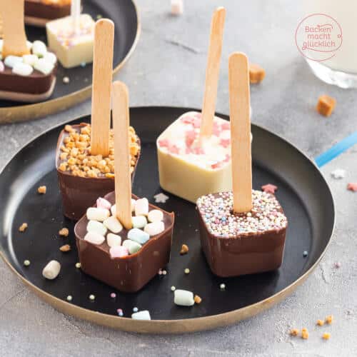 Trinkschokolade am Stiel | Backen macht glücklich Trinkschokolade am Stiel | Backen macht glücklich