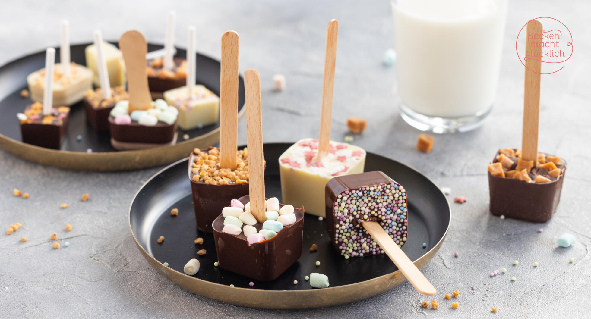 Trinkschokolade am Stiel | Backen macht glücklich