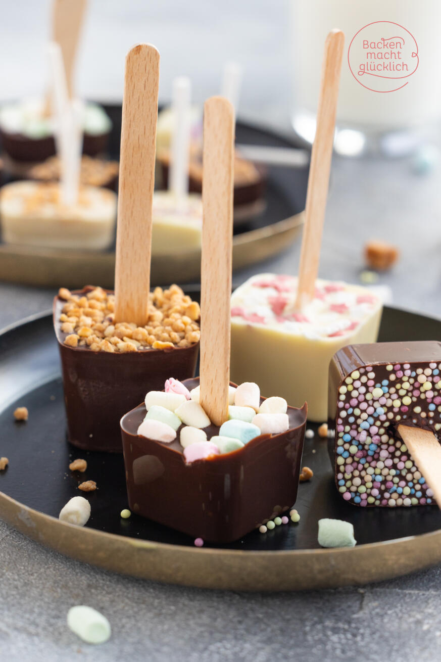 Trinkschokolade am Stiel | Backen macht glücklich Trinkschokolade am Stiel | Backen macht glücklich