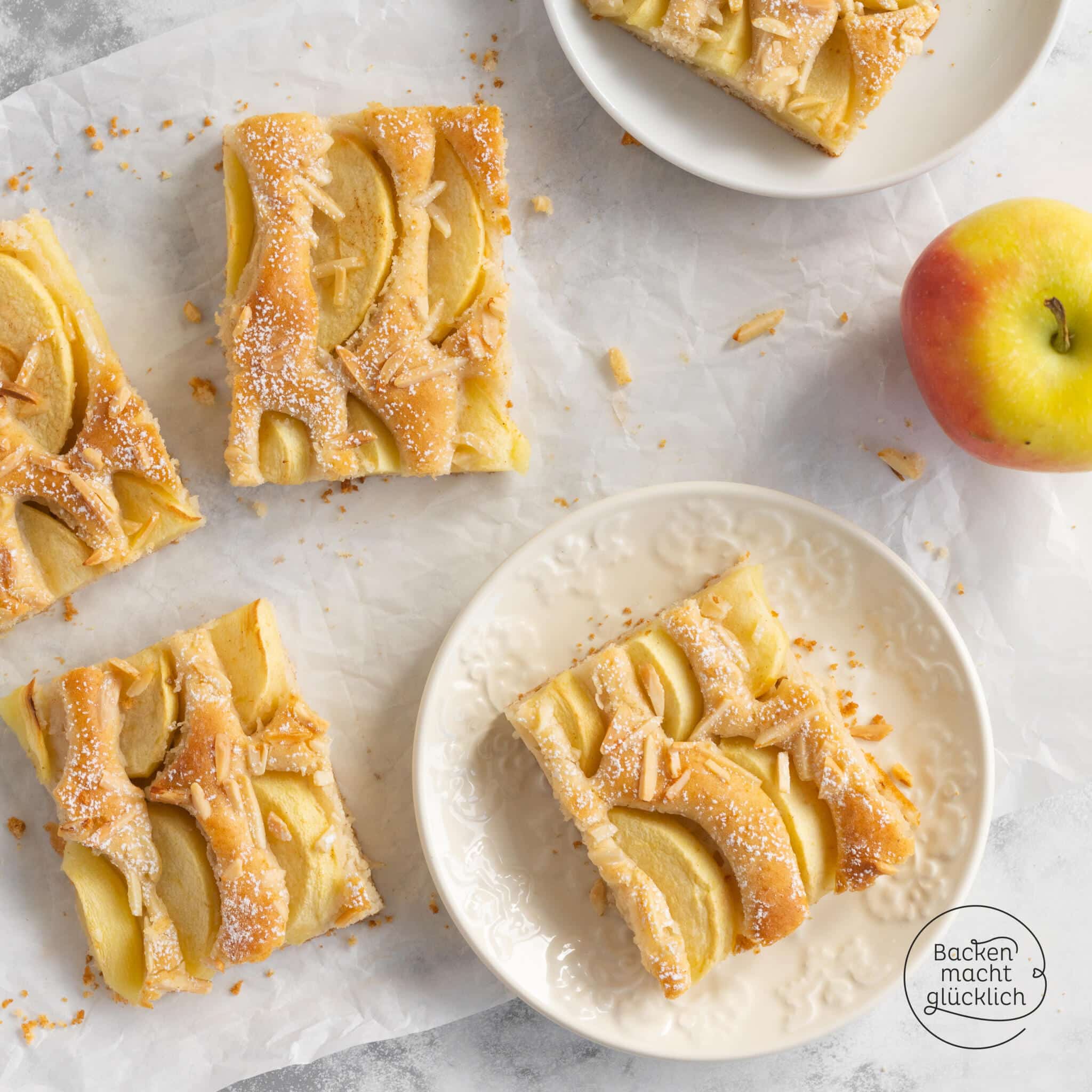 Veganer Apfelkuchen vom Blech