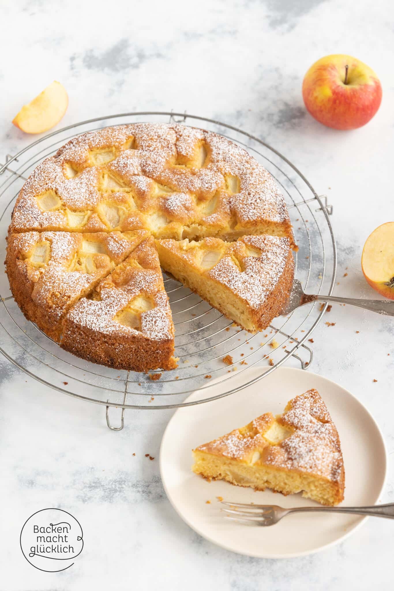 schneller saftiger glutenfreier apfelkuchen