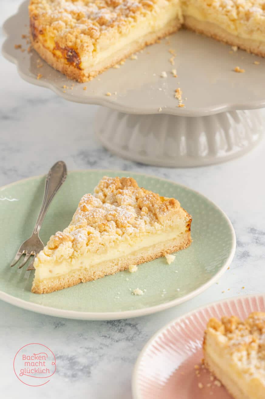 Streuselkuchen mit Pudding | Backen macht glücklich