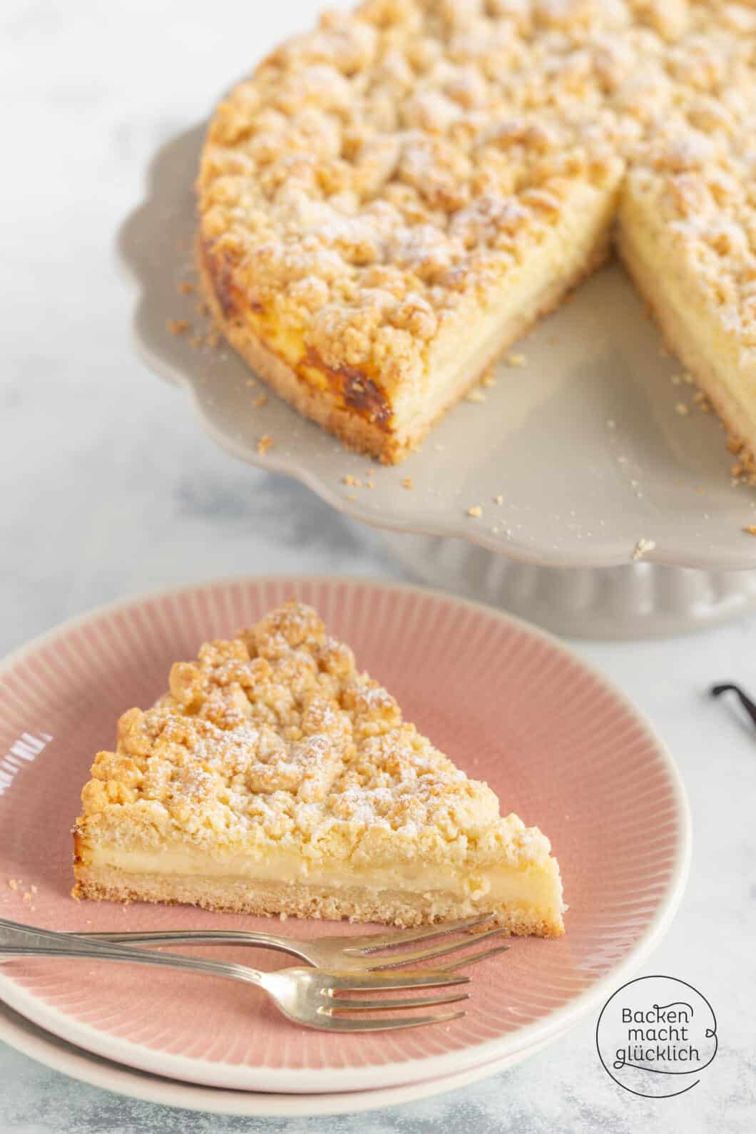 Streuselkuchen mit Pudding | Backen macht glücklich