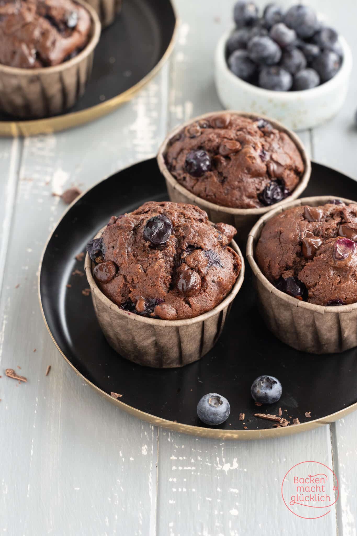 Schokomuffins mit Blaubeeren