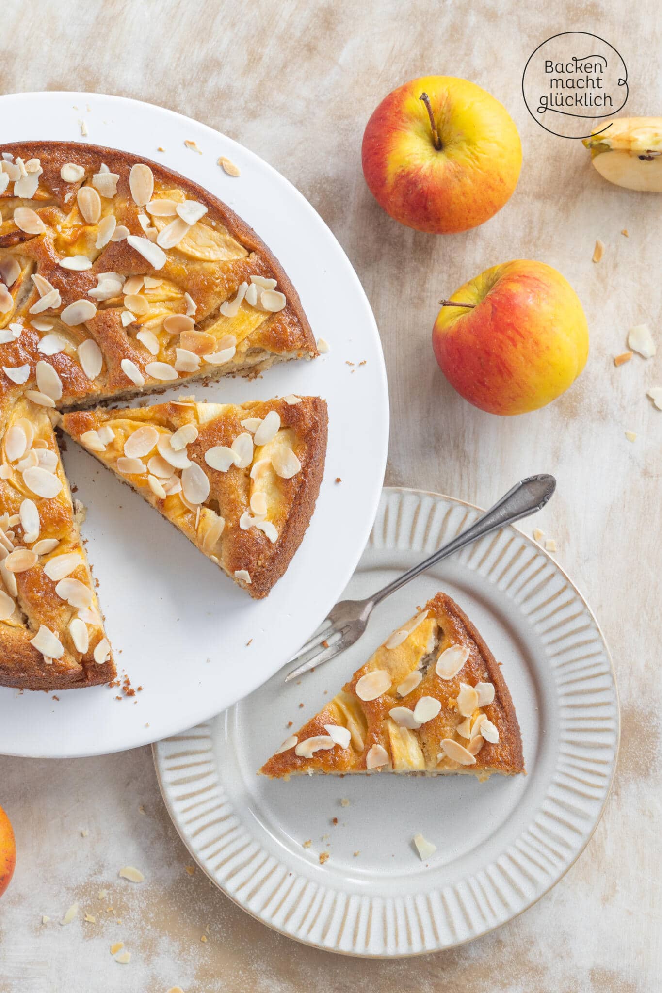 einfacher veganer Apfelkuchen