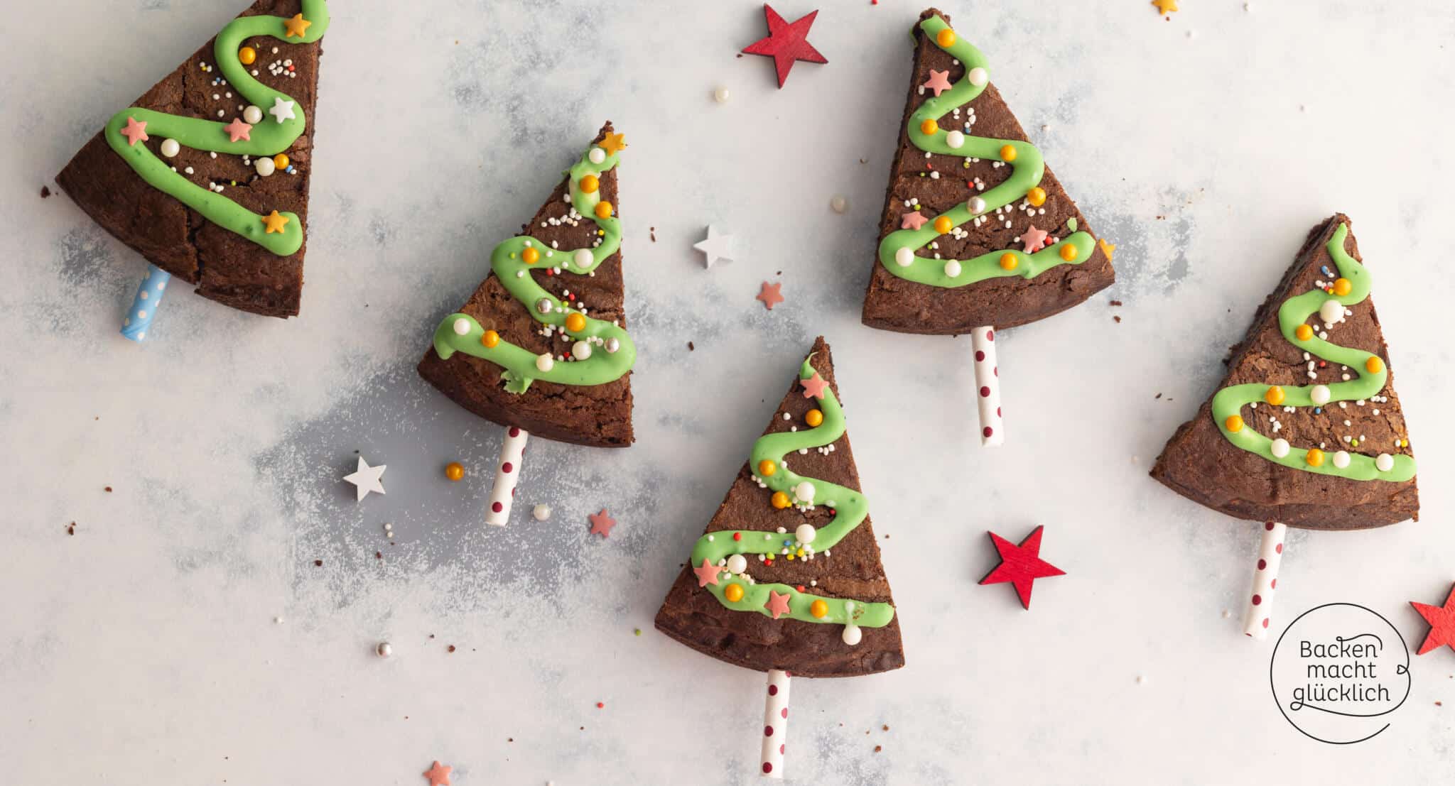 Weihnachtsbaum-Brownies