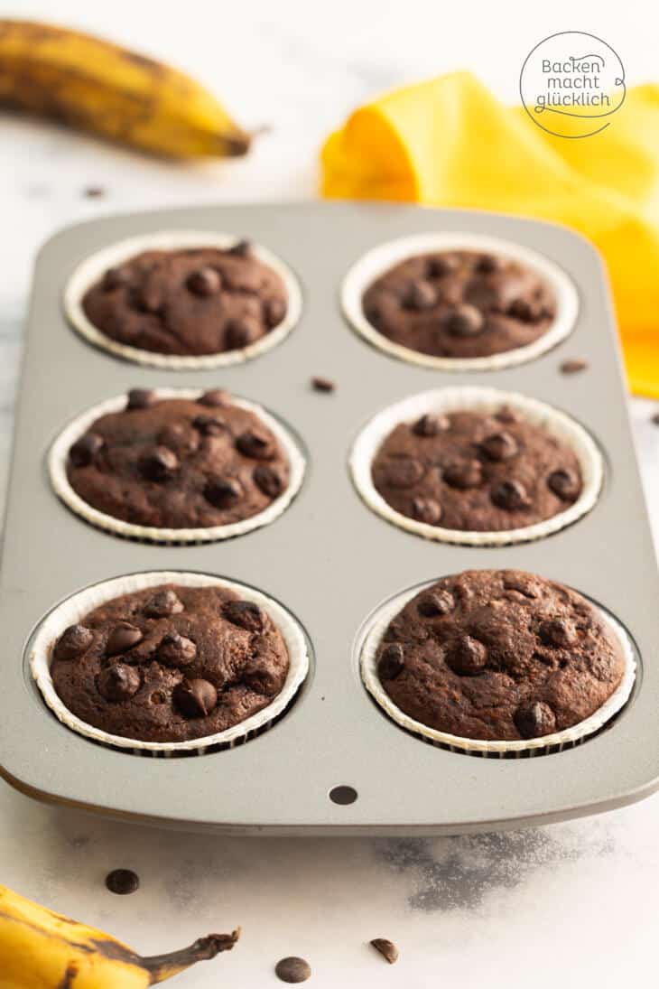Kalorienarme Schokomuffins ohne Zucker| Backen macht glücklich