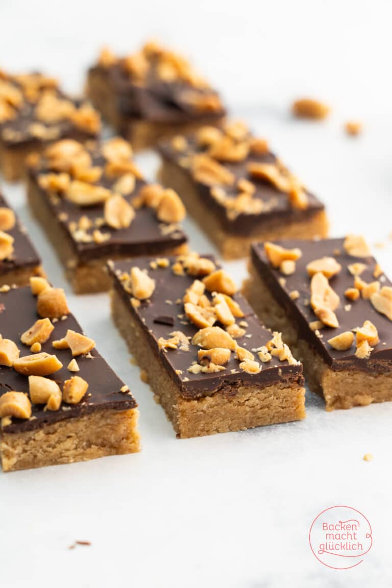 Vegane Erdnussbutter-Riegel | Backen macht glücklich