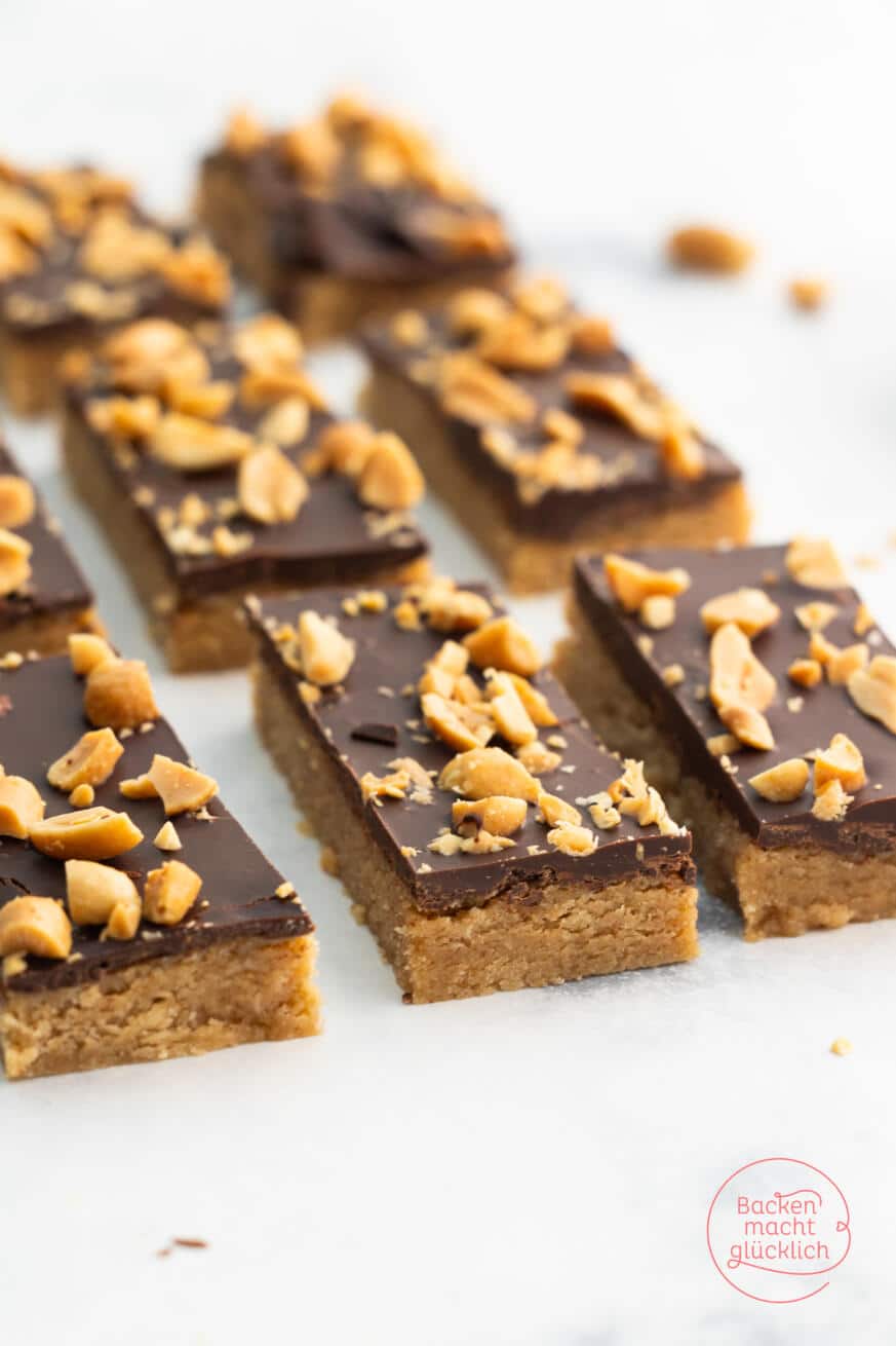 Vegane Erdnussbutter-Riegel | Backen macht glücklich Vegane Erdnussbutter-Riegel | Backen macht glücklich