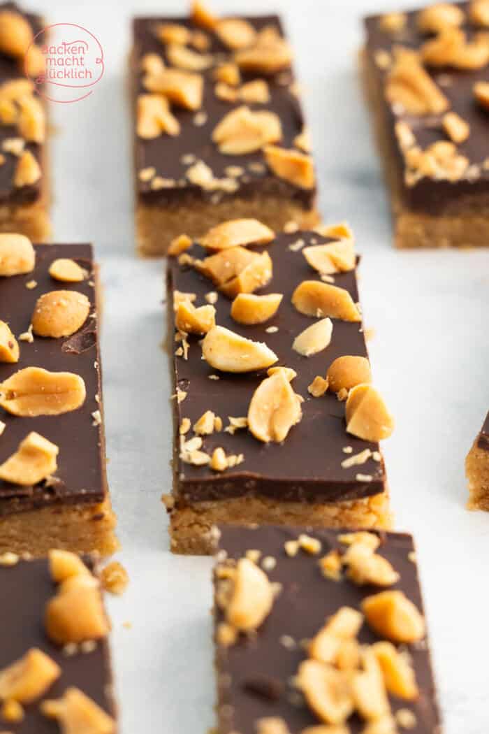Vegane Erdnussbutter-Riegel | Backen macht glücklich