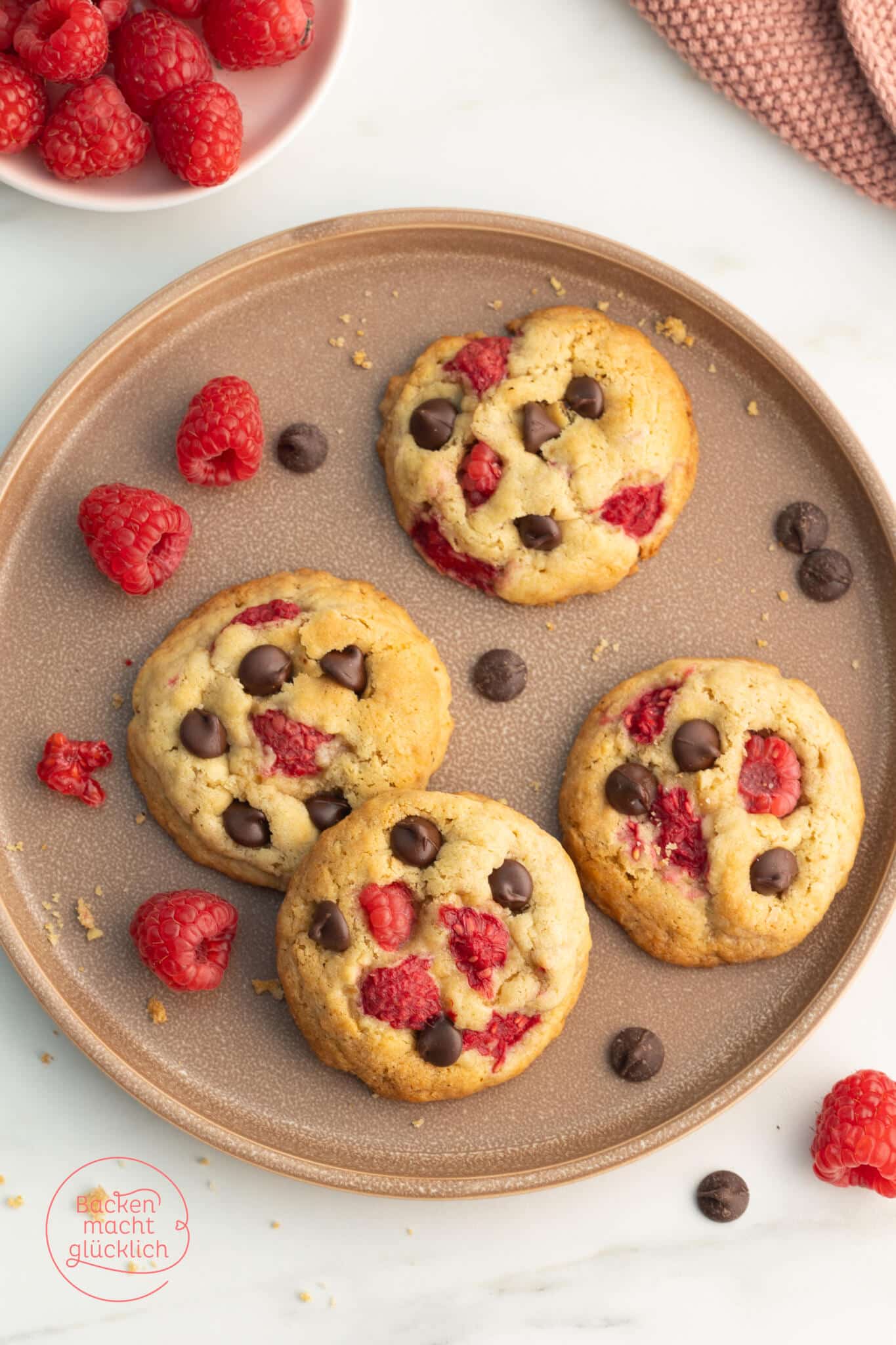 Cookies mit Himbeeren