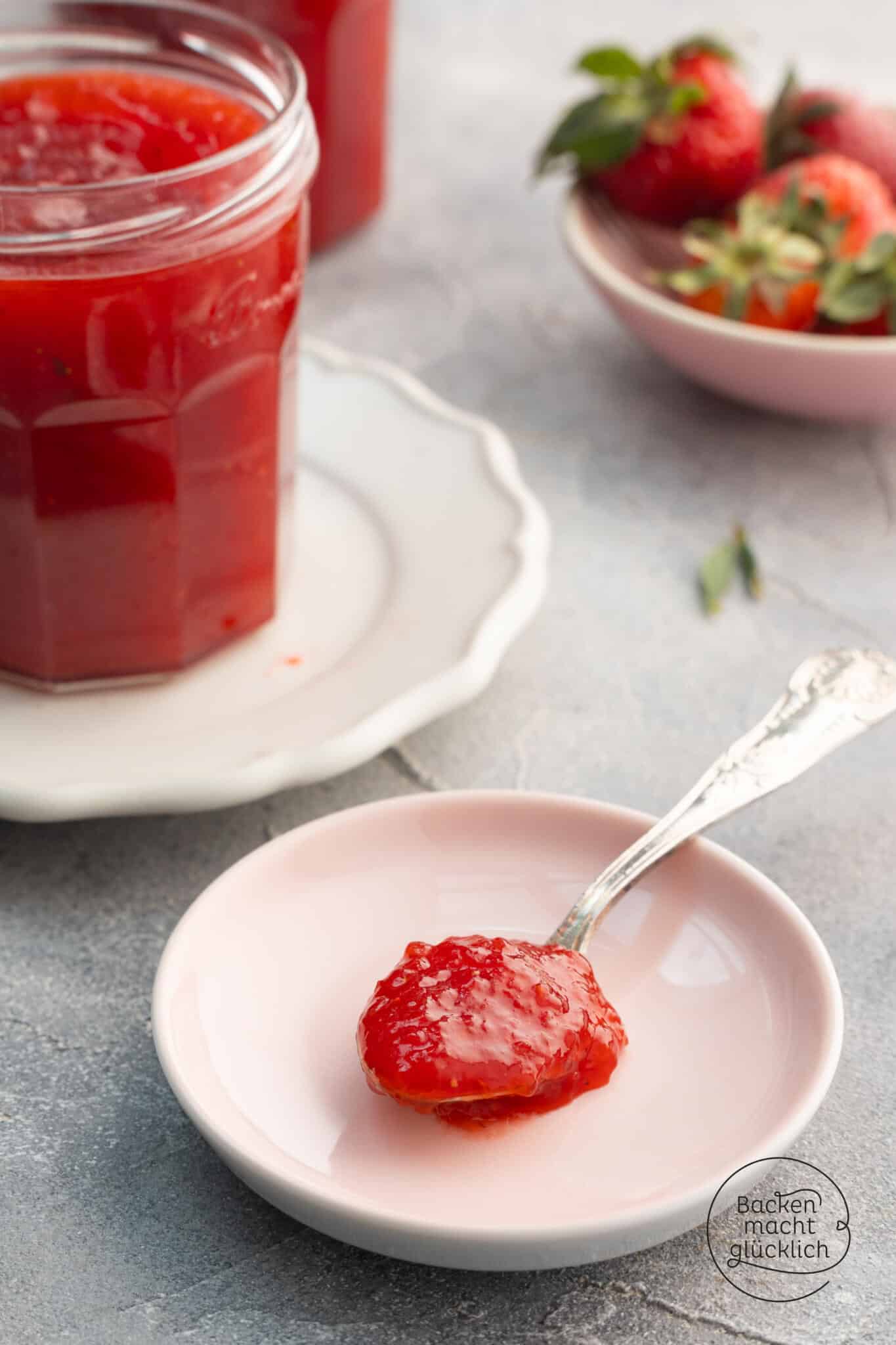 einfache schnelle Erdbeer-Marmelade