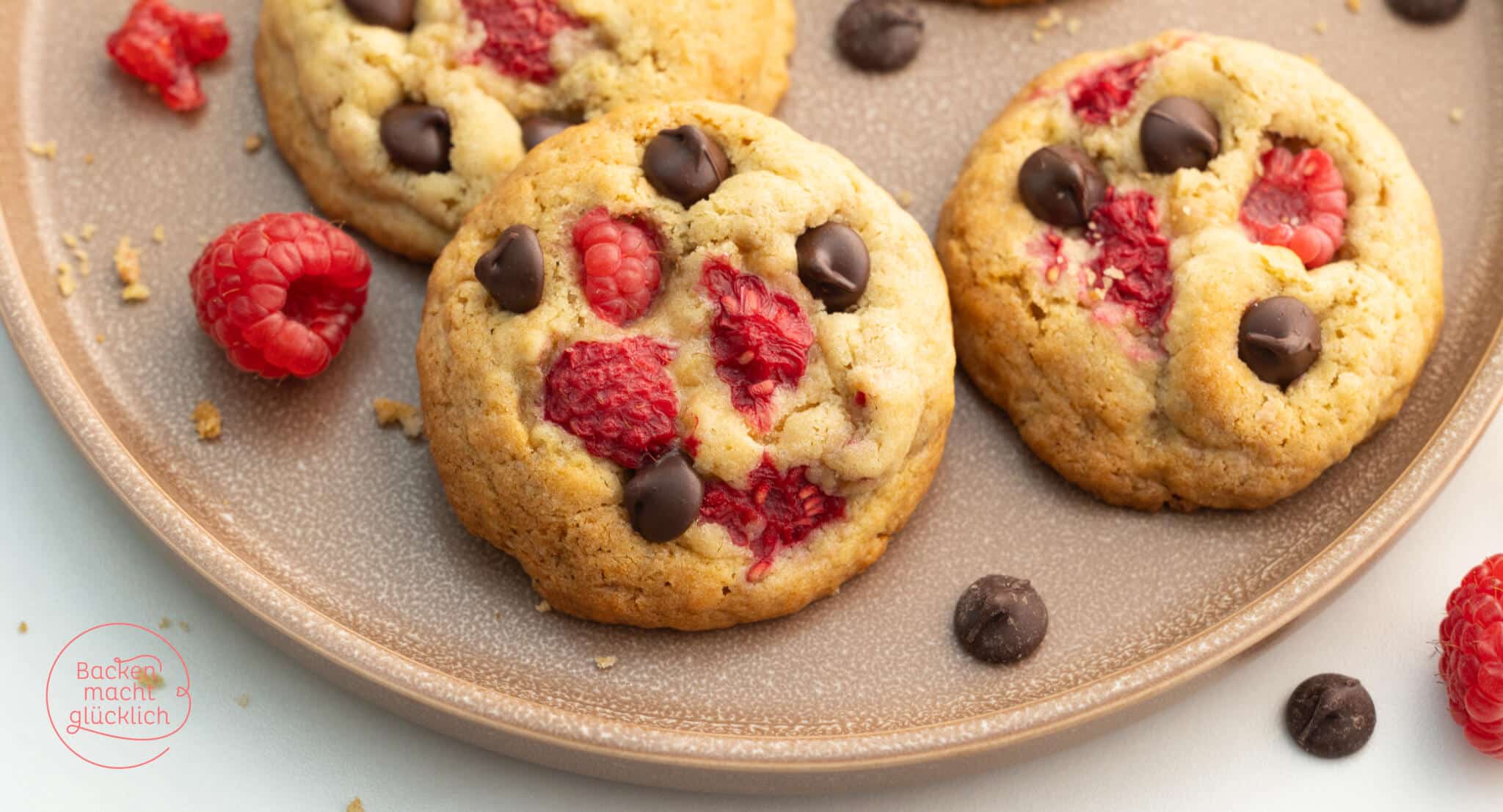 Himbeer-Cookies mit Schokolade