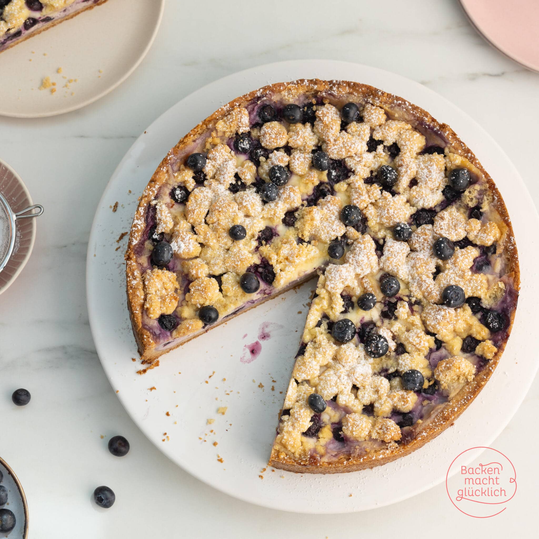 Blaubeer-Käsekuchen mit Streuseln | Backen macht glücklich Blaubeer-Käsekuchen mit Streuseln | Backen macht glücklich