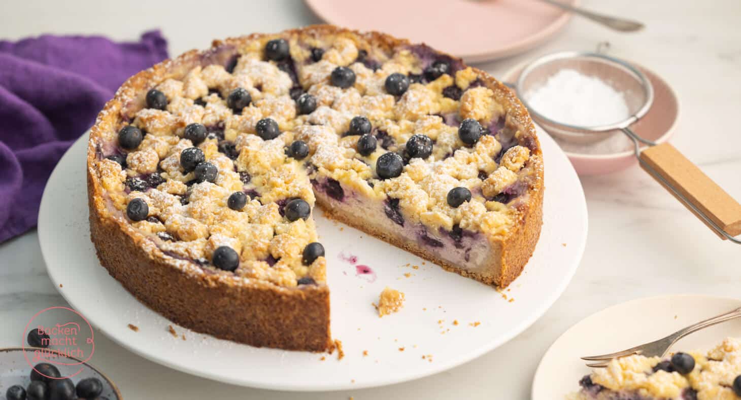 Blaubeer-Käsekuchen mit Streuseln | Backen macht glücklich