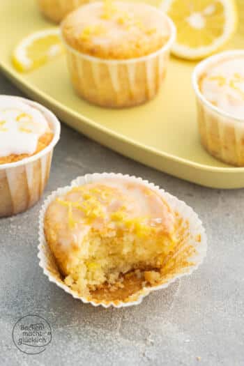 saftige vegane Zitronenmuffins