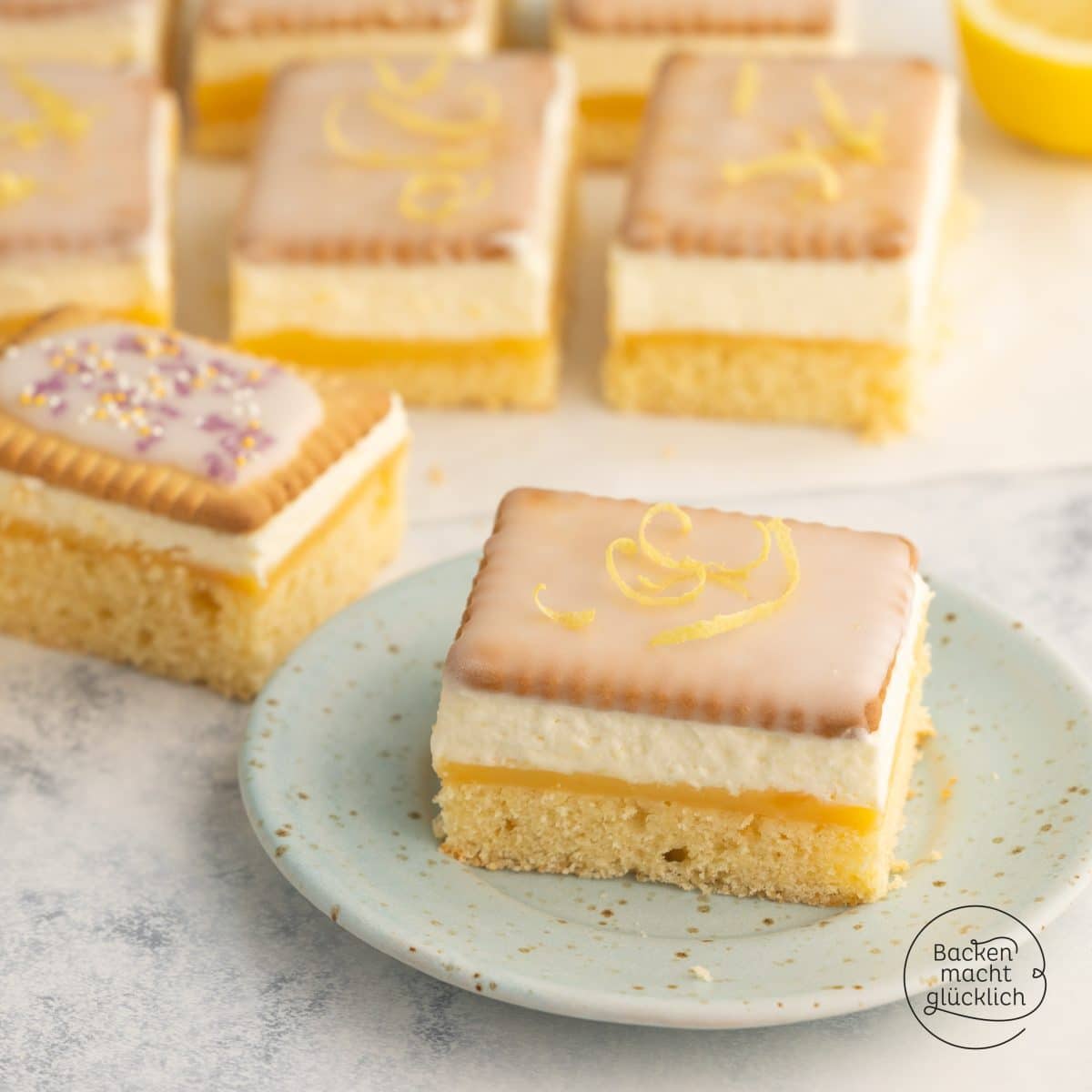 Zitronen-Butterkeks-Kuchen Blech