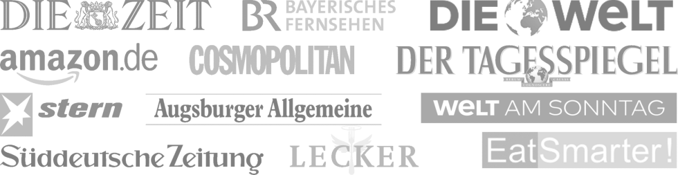 Auswahl an Medien, mit denen backenmachtgluecklich.de zusammengearbeitet hat.