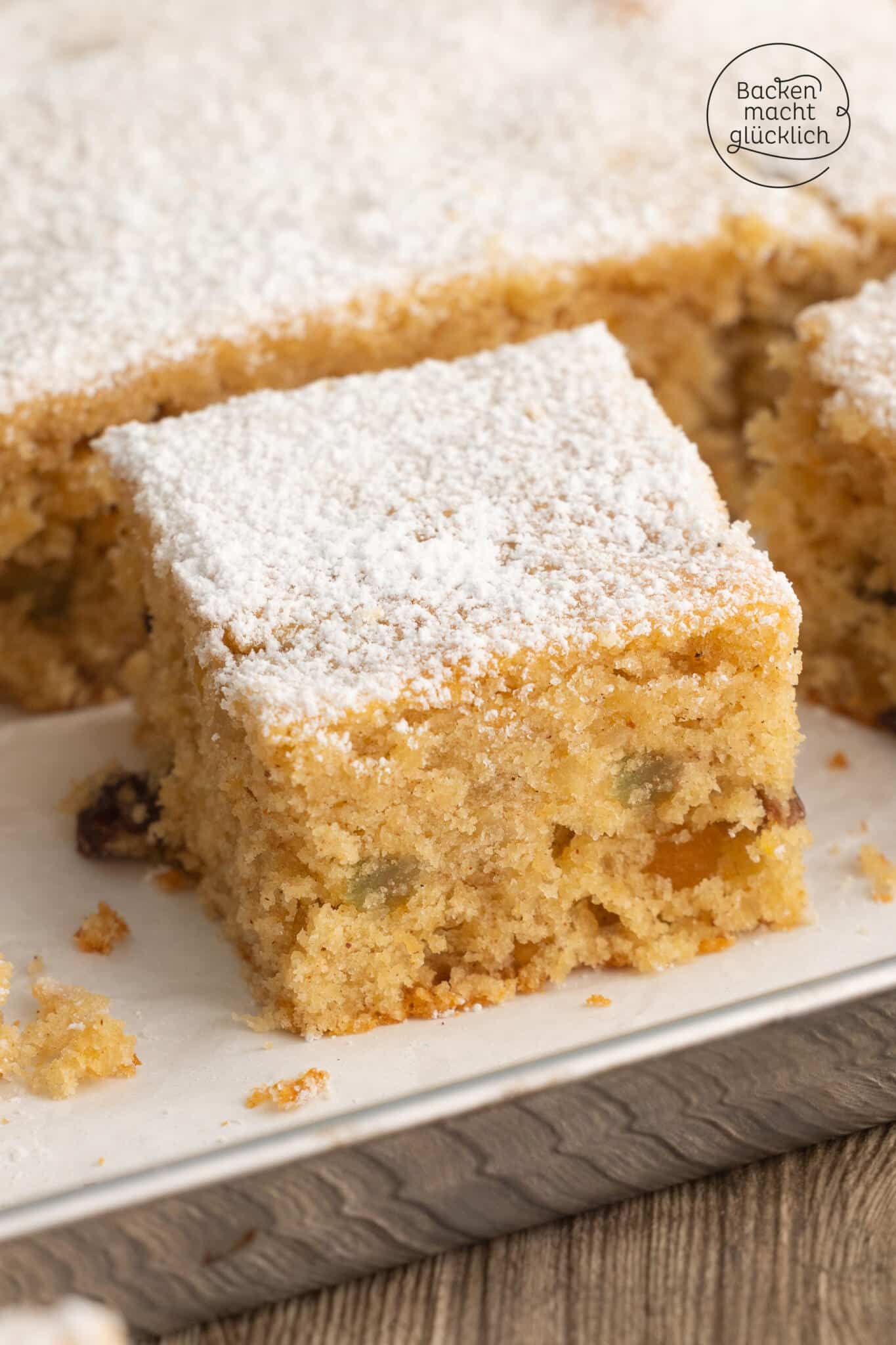 Stollen Kuchen ohne Hefe