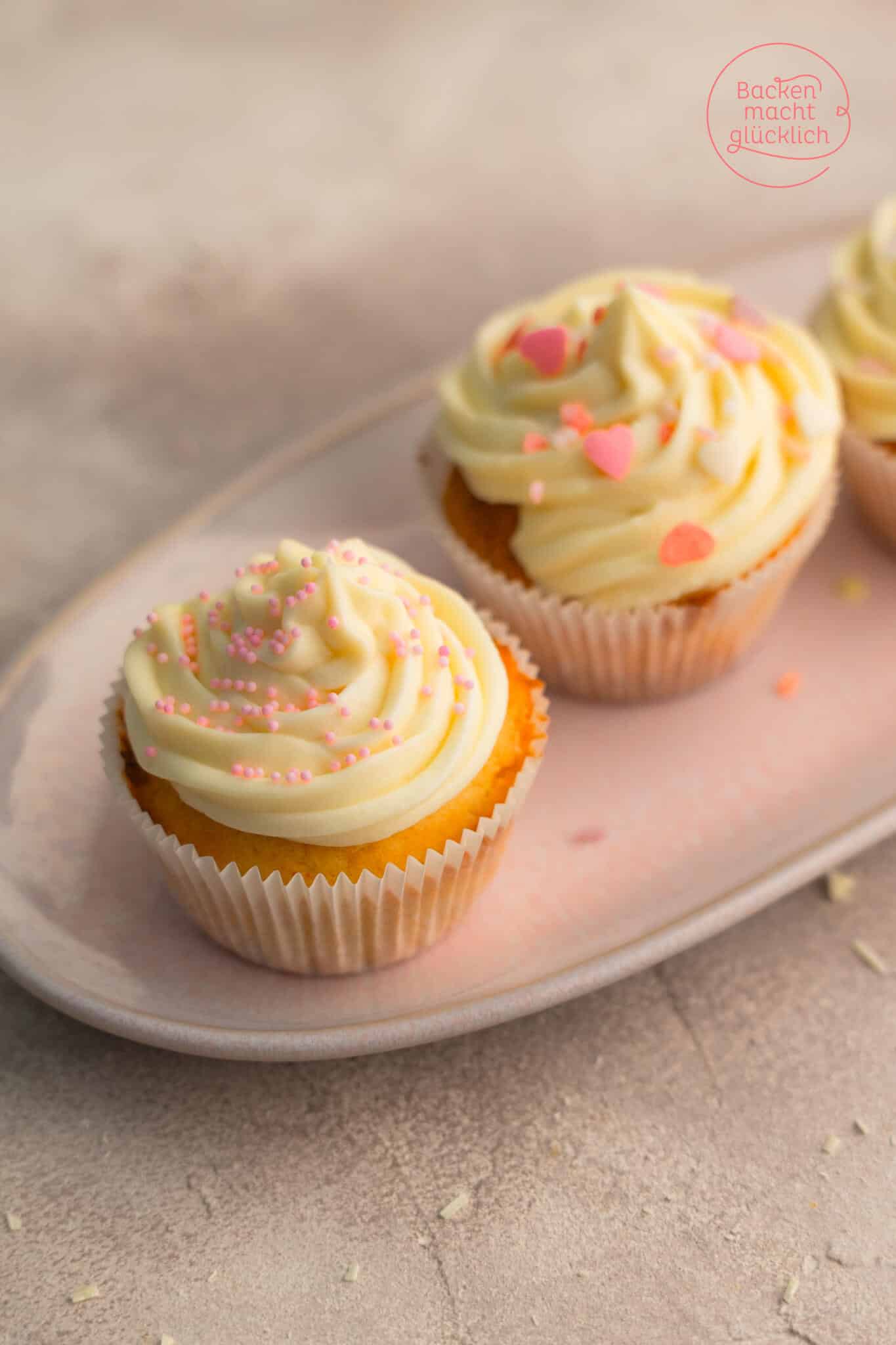 Cupcakes mit weißer Schokolade