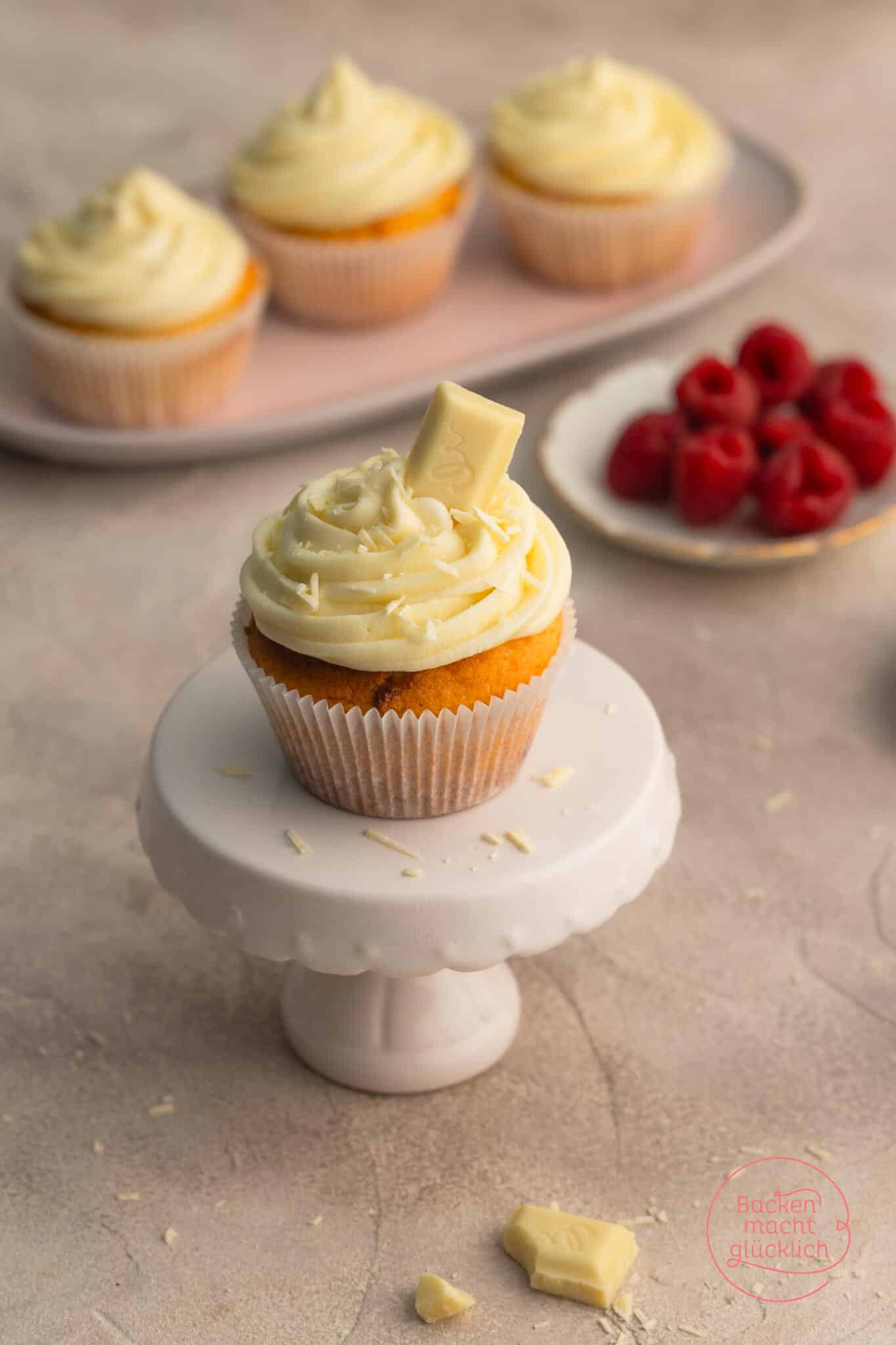Cupcakes weiße Schokolade-Frosting