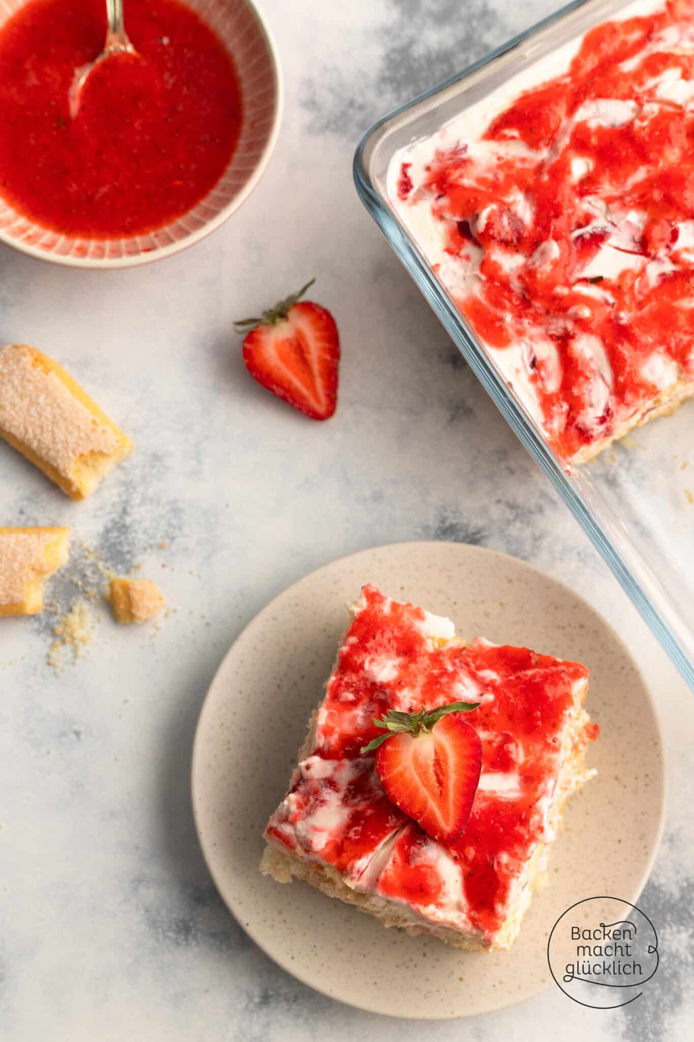 Erdbeer Tiramisu ohne Ei