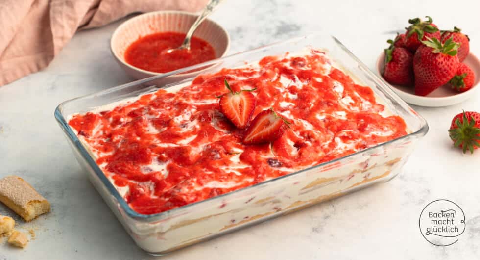 italienisches Tiramisu mit Erdbeeren