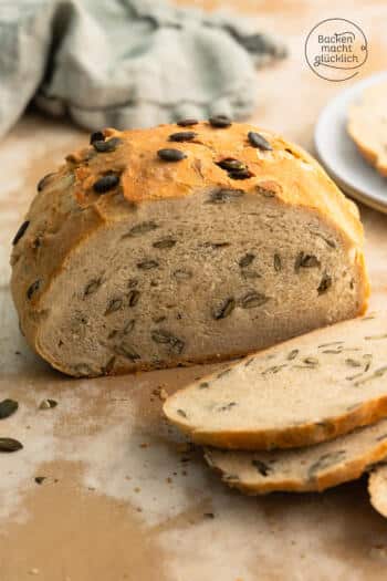 Kürbiskernbrot ohne Sauerteig