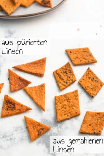 Linsenmehl Cracker knusprig