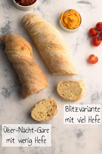 Wurzelbrot wenig Hefe über Nacht