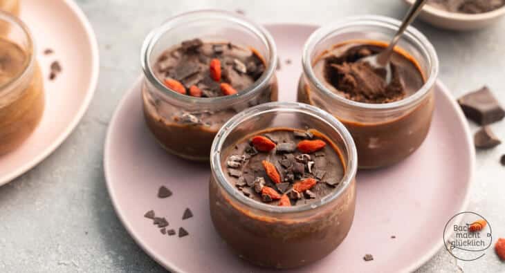 einfache vegane Mousse au chocolat ohne Ei