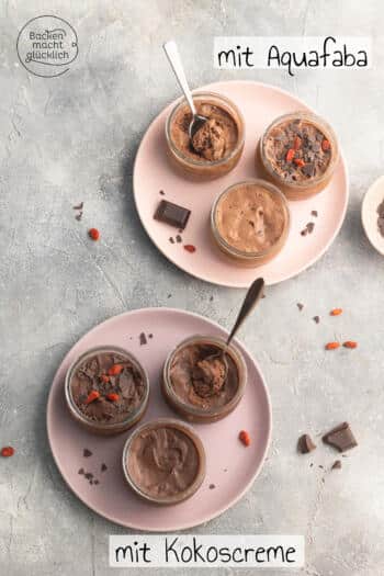 vegane Schokomousse Aquafaba oder Kokoscreme
