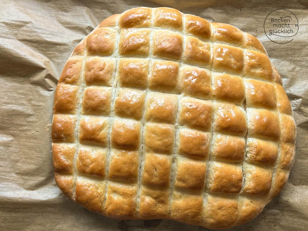 Brot zum Fondue bepinseln für Glanz