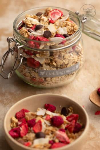 Geschenk selbstgemachtes M&uuml;sli im Glas