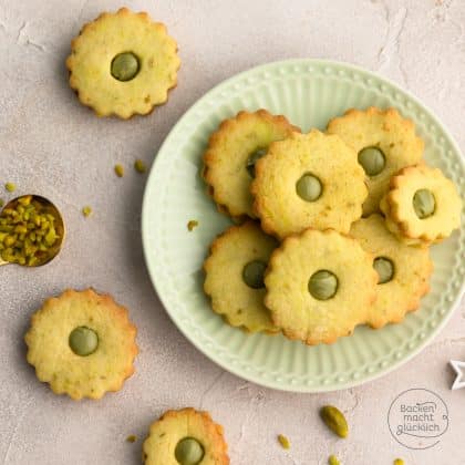 Pistazienplätzchen-Rezept zum Füllen mit Pistaziencreme
