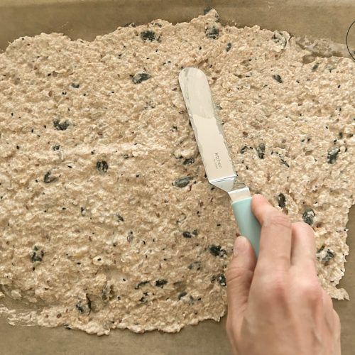 Knäckebrot selber backen Teig dünn verstreichen