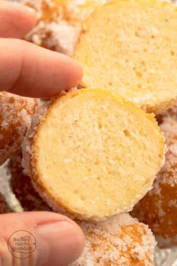 aufgeschnittene vegane Quark Bällchen