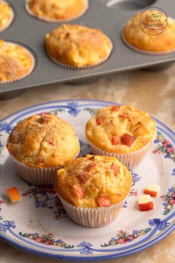 einfache Apfelmuffins mit goldgelber Zimtzucker-Kruste