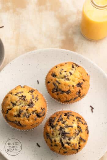 Muffins mit Eierlikör und Schokolade von oben