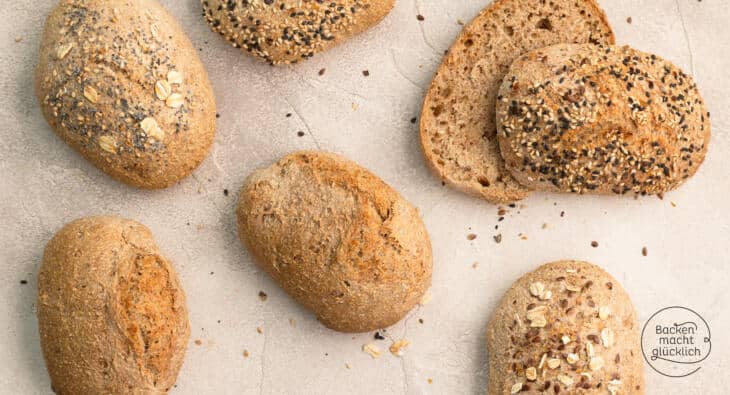 selbstgemachte Vollkornbrötchen wie vom Bäcker