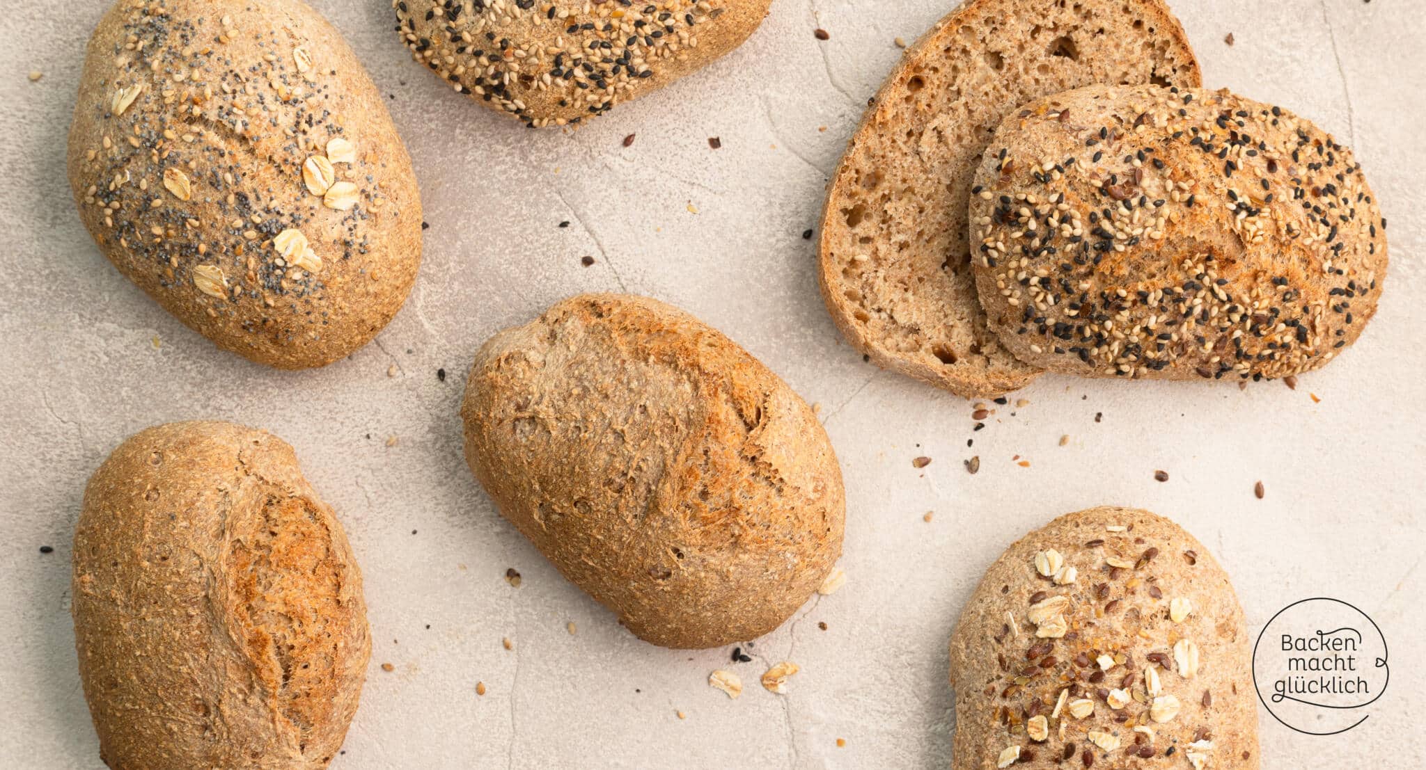 selbstgemachte Vollkornbrötchen wie vom Bäcker