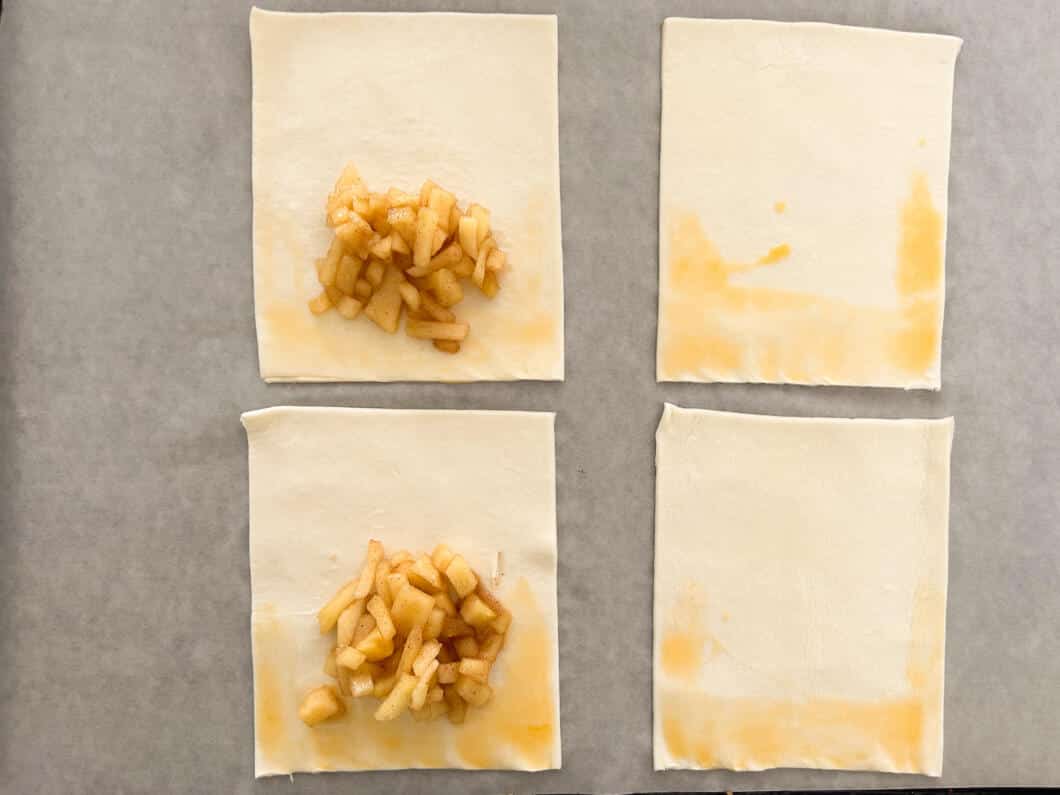 rechteckige Apfeltaschen formen