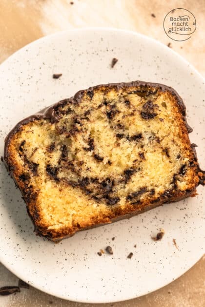 Stück selbstgemachter Stracciatellakuchen