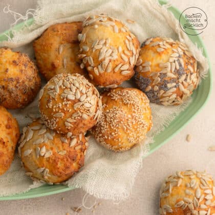 Protein-Brötchen mit Quark und Backpulver-Teig
