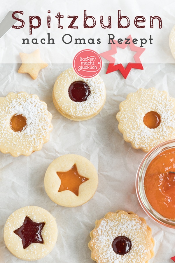 Bei den herrlich mürben Spitzbuben von Oma läuft mir jedes Mal das Wasser im Mund zusammen. Das Rezept für die mit Marmelade gefüllten Weihnachtsplätzchen ist dabei ganz einfach. 